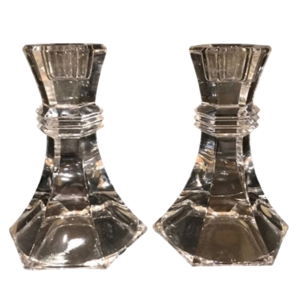 Vintage German Lead Crystal Candlestick holders Bleikristall 24% Lead Crystal